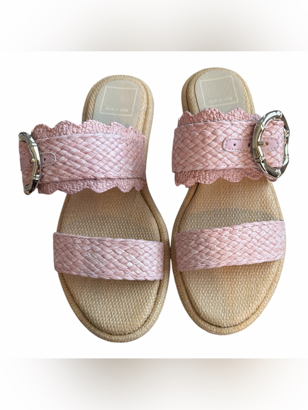 Dolce Vita Blush Pink Braided Double-Strap Slide Sandals